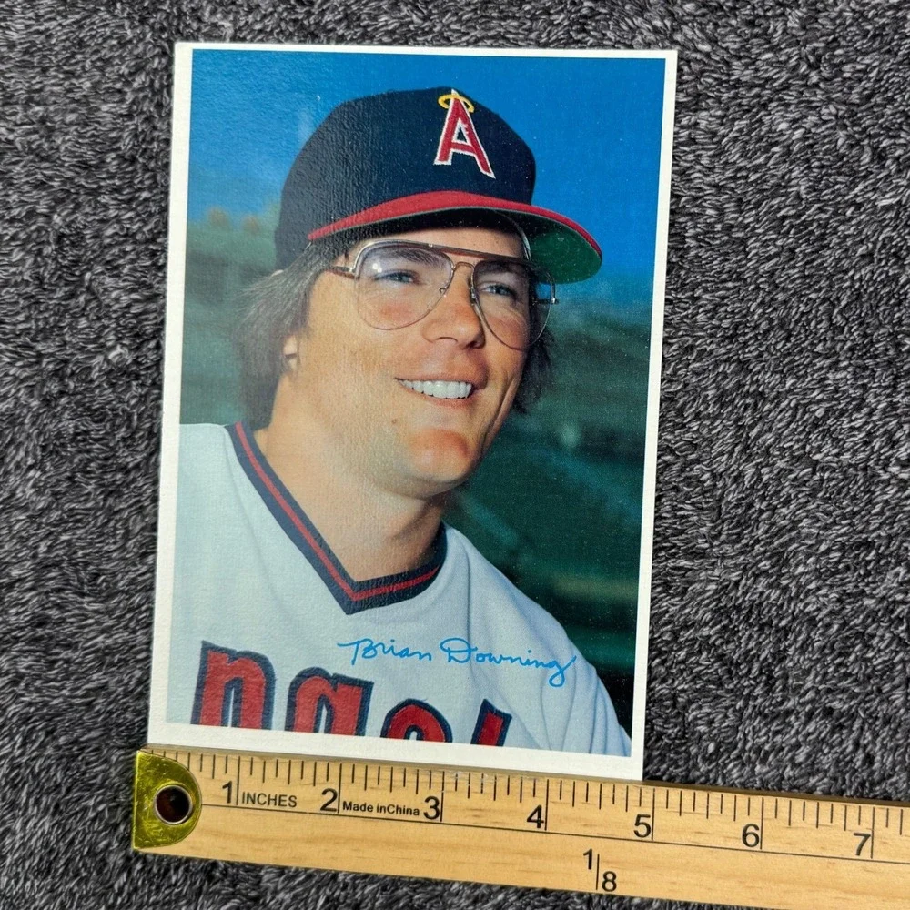 1980 Topps Brian Downing California Angels Catcher Card 49 of 60 5x7 Vintage